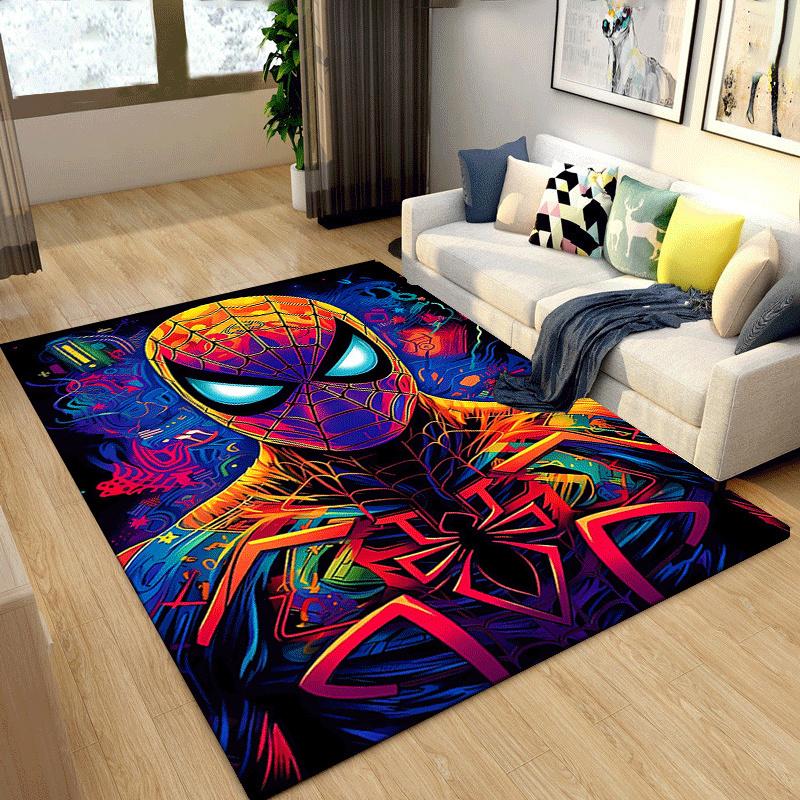 1pc Spider-Man Pattern Area Rug Soft Flannel Floor Mat for Living Room, Bedroom and Carpet, Sofa Coffee Table Floor Mat, Machine Washable