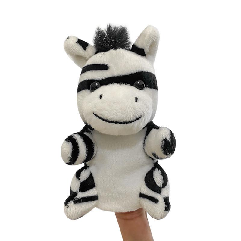 

Mushroom House Plush Toy Collection With Jungle Animal Finger Puppets For Kids Playtime Zebra,9cm