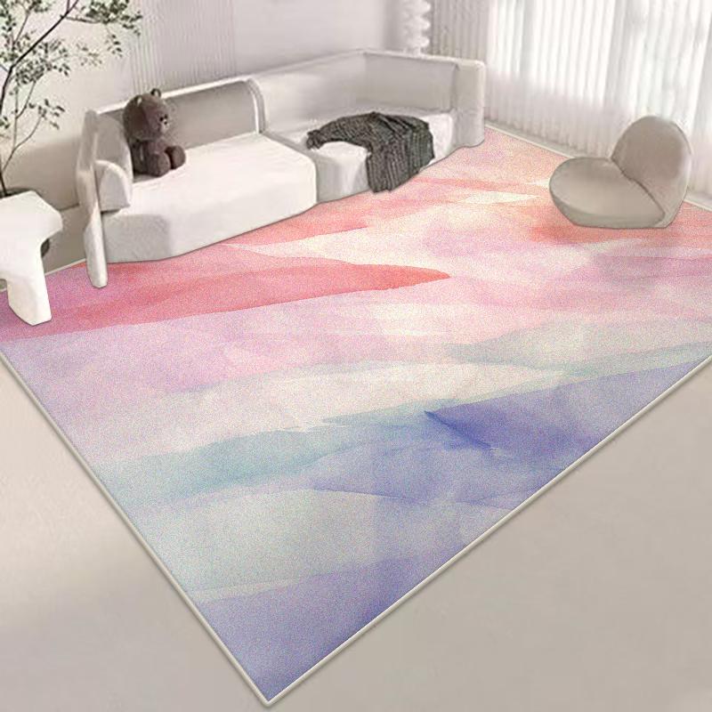 Abstract style flannel Carpet Living Room High-end Luxury Hairless Tea Table Rug Bedroom Bed End Anti-slip Large Area Mat office