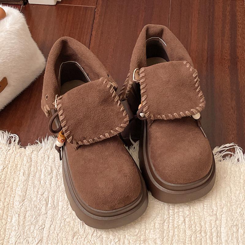 Fashion Flats Platform Women Ankle Boots Suede Dress Designer Shoes Casual Cozy Sport Boots 2025 Winter Fashion Chelsea Botas Para Mujer