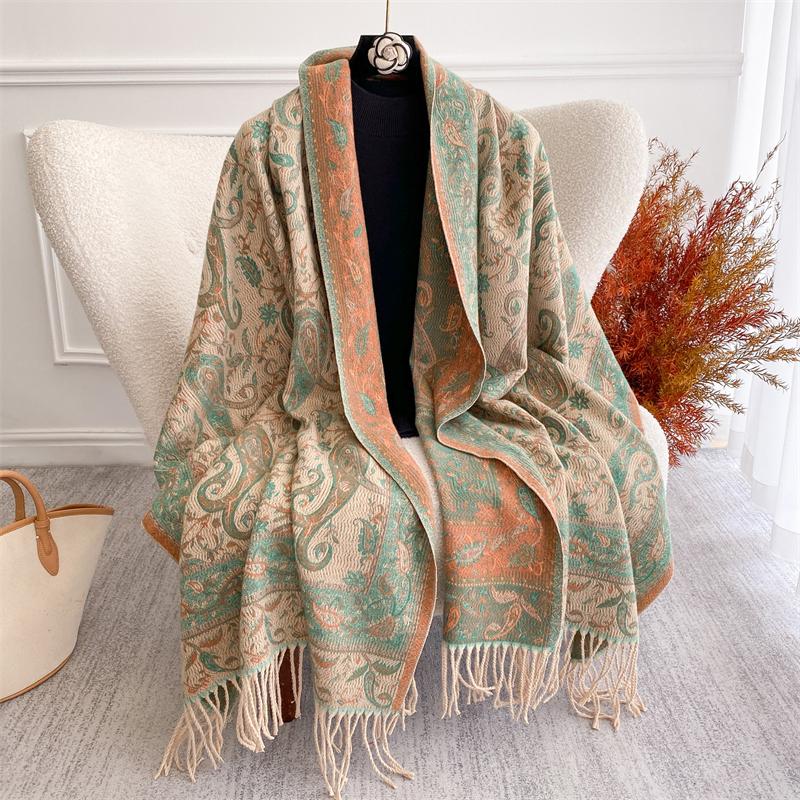 

Winter Female Scarf Cashmere Shawls Wraps Women Paisley Long Hijab Stoles Pashmina Bufanda Tassel Autumn Lady Headband