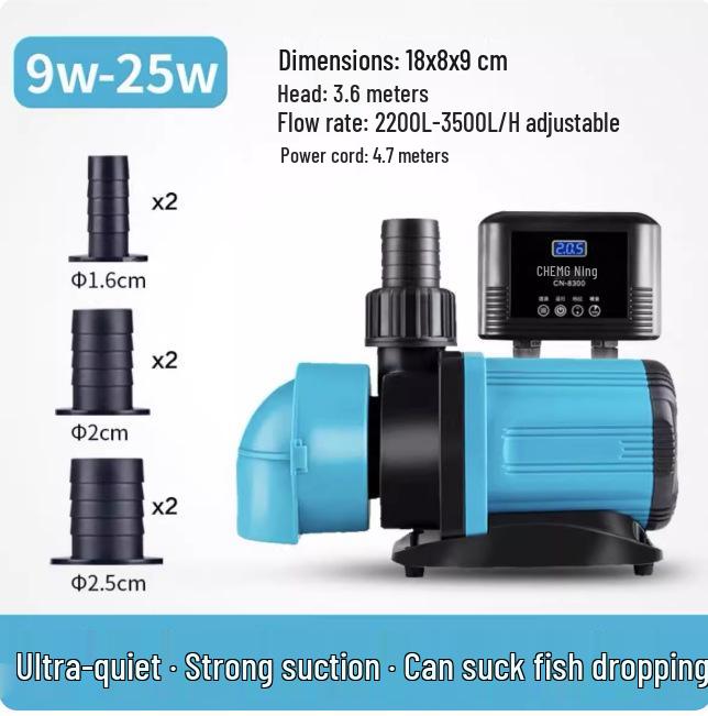 Chuangning Ultra-Quiet Submersible Fish Pond Pump, Bottom Suction & Amphibious Circulation, Variable Frequency Water Pump.