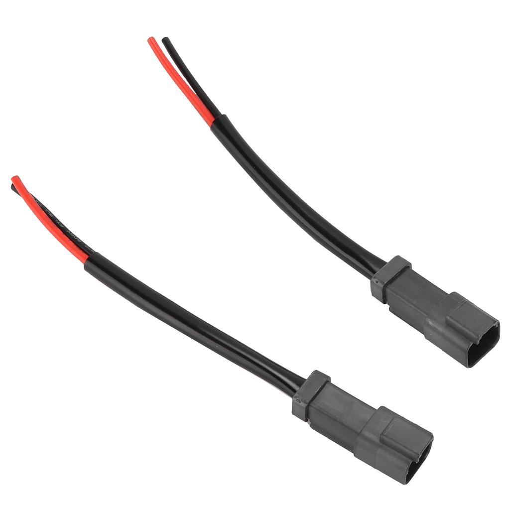 Pair DT Male Socket Harness Retrofit Connectors Wiring Universal for Headlight Fog Lamp 12V‑24V