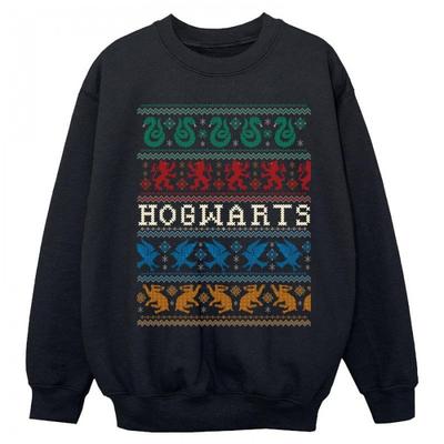 Boys Christmas Fair Isle Houses Sweatshirt