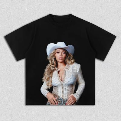 Beyonce Cowboy Carter Graphic T-Shirt Men Women Casual Cotton Country Pop Streetwear Fan Merch Top