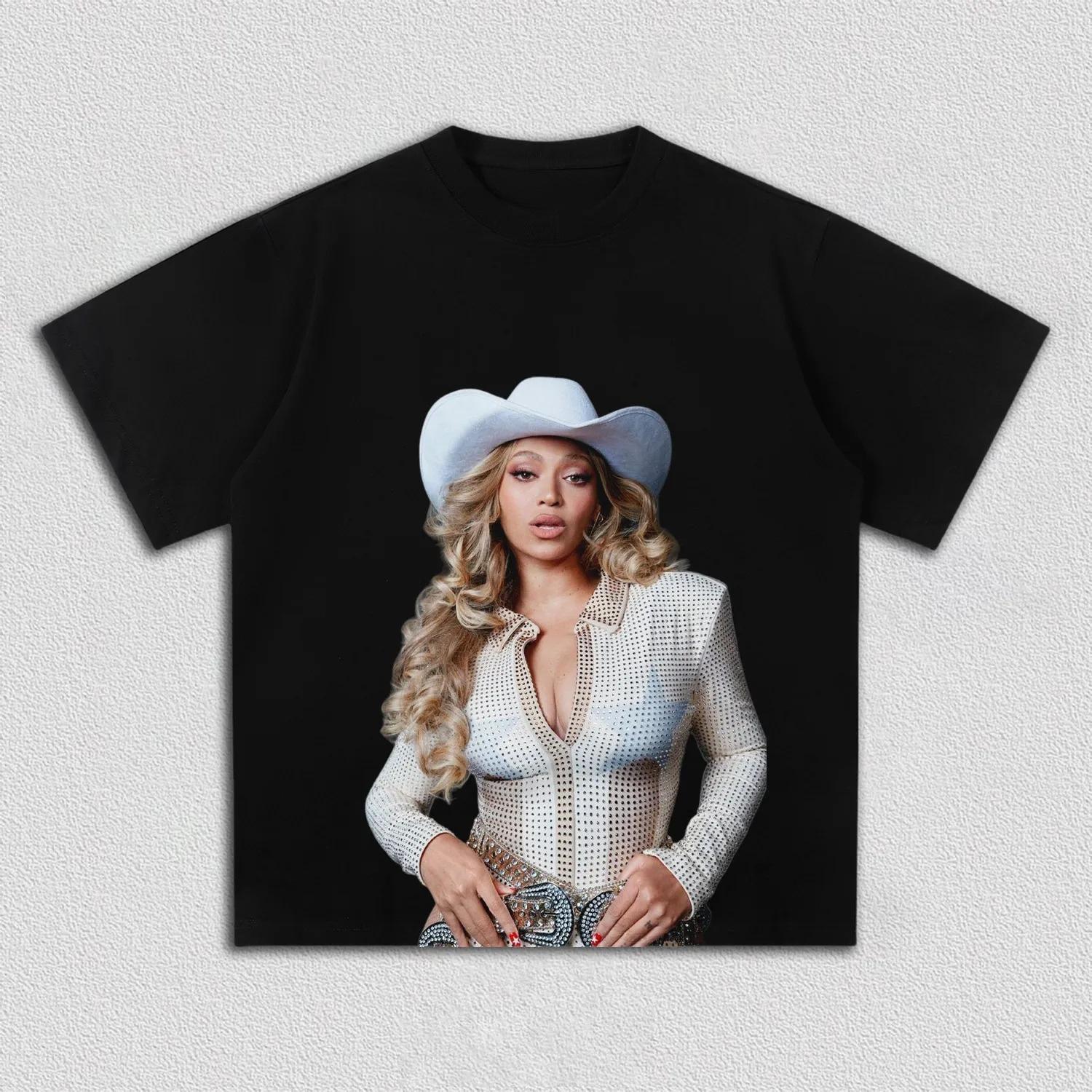 

Beyonce Cowboy Carter Graphic T-Shirt Men Women Casual Cotton Country Pop Streetwear Fan Merch Top S разноцветный