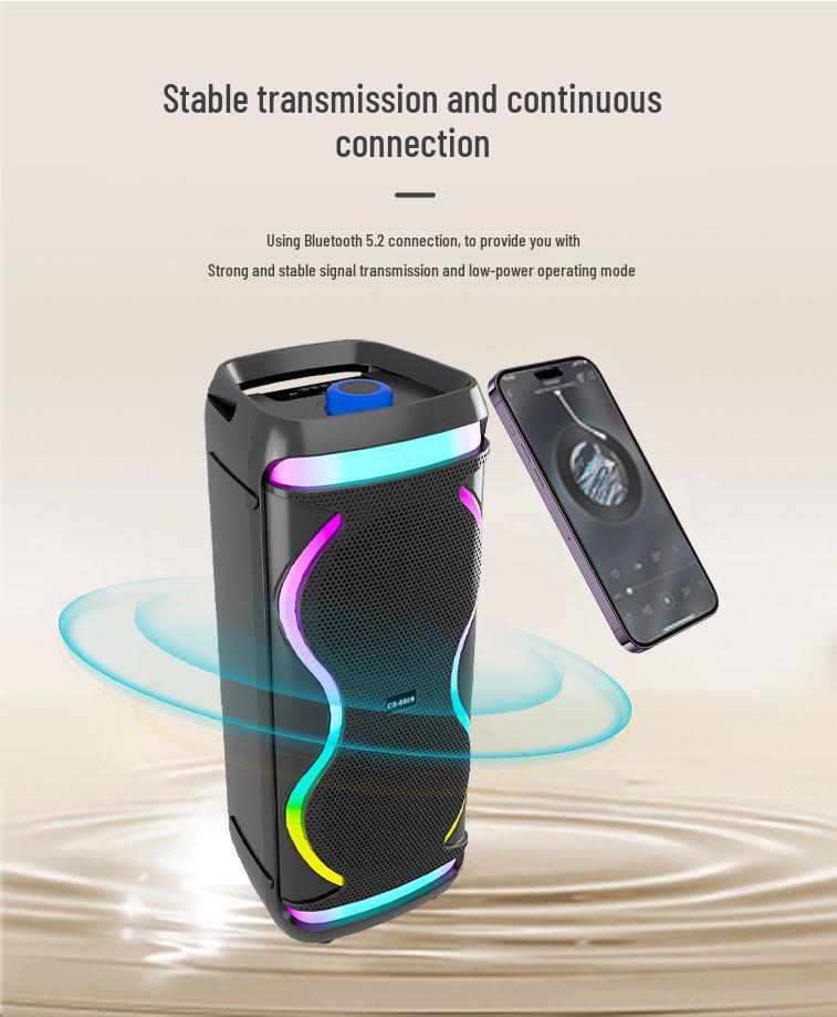 High-Power 8" Wireless Bluetooth Outdoor Speaker with Microphone