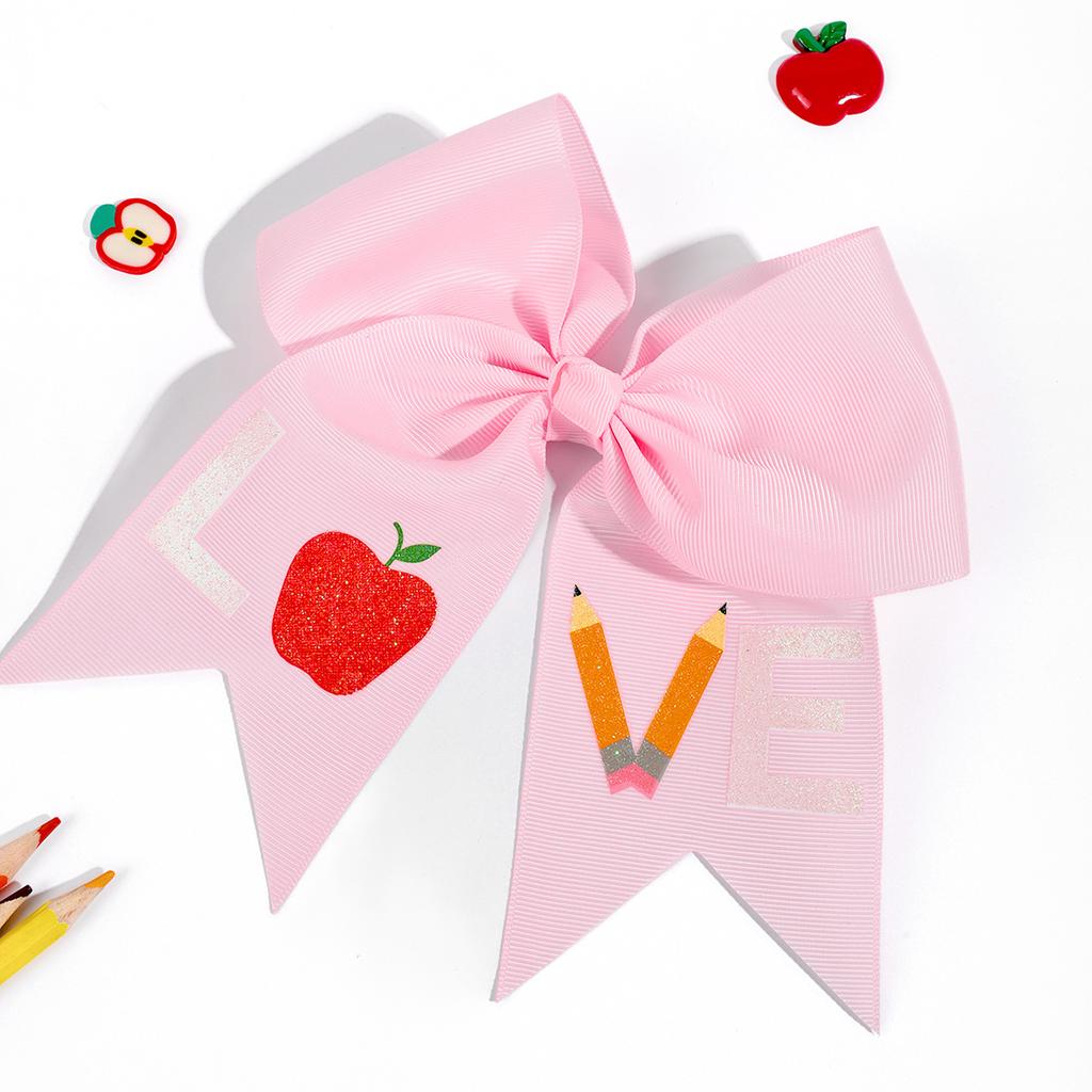 2Pcs New Children's Big Bow Clip Headdress Print Pattern Hair Clip Thread Streamer Hair Accessories Girl Gift