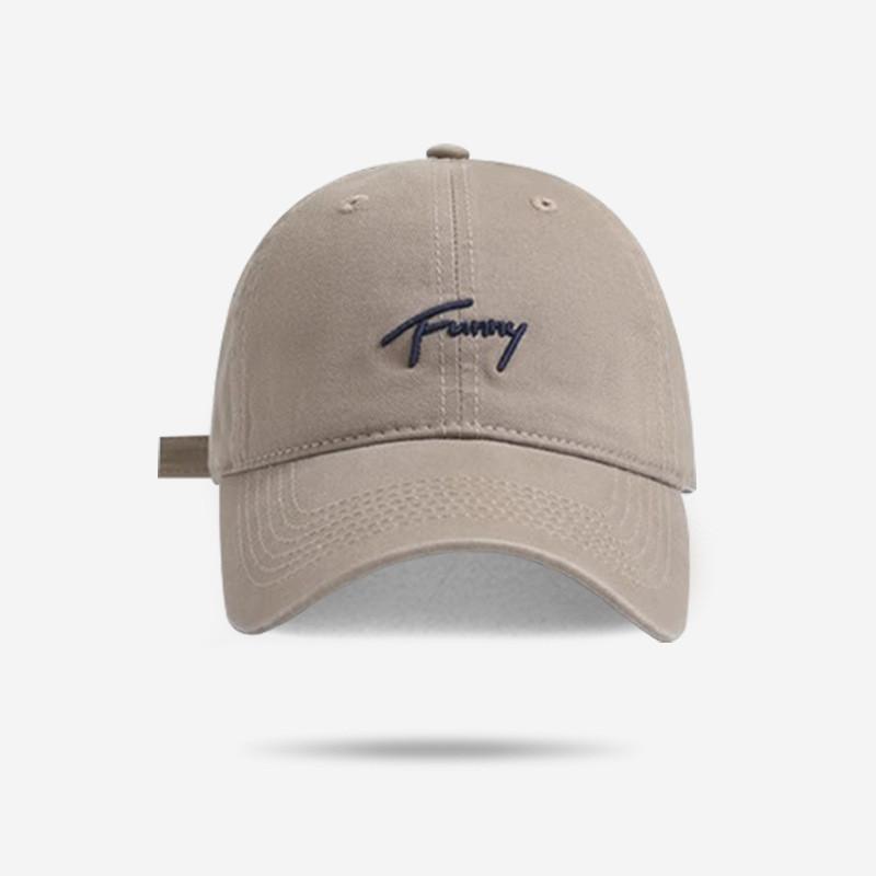 Head Simple Big Baseball Cap With Solid Color And Letter Embroidery Design