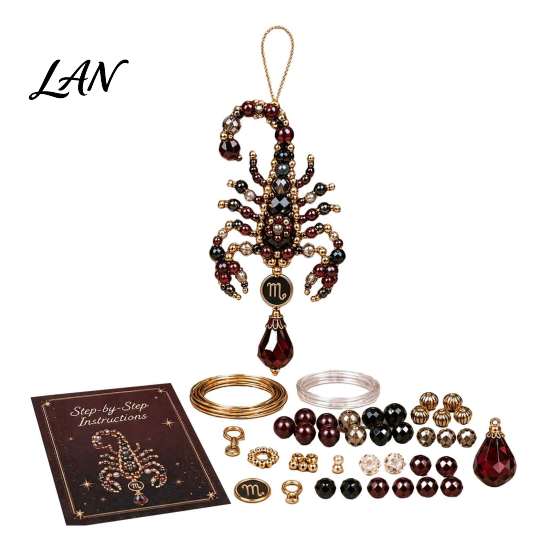 Mother Daughter Craft Projects 12 Zodiac Blessing Beaded Ornament DIY Kit, Beginner Friendly Sign Custom Symbol Keepsakes Beading Set, Hanging