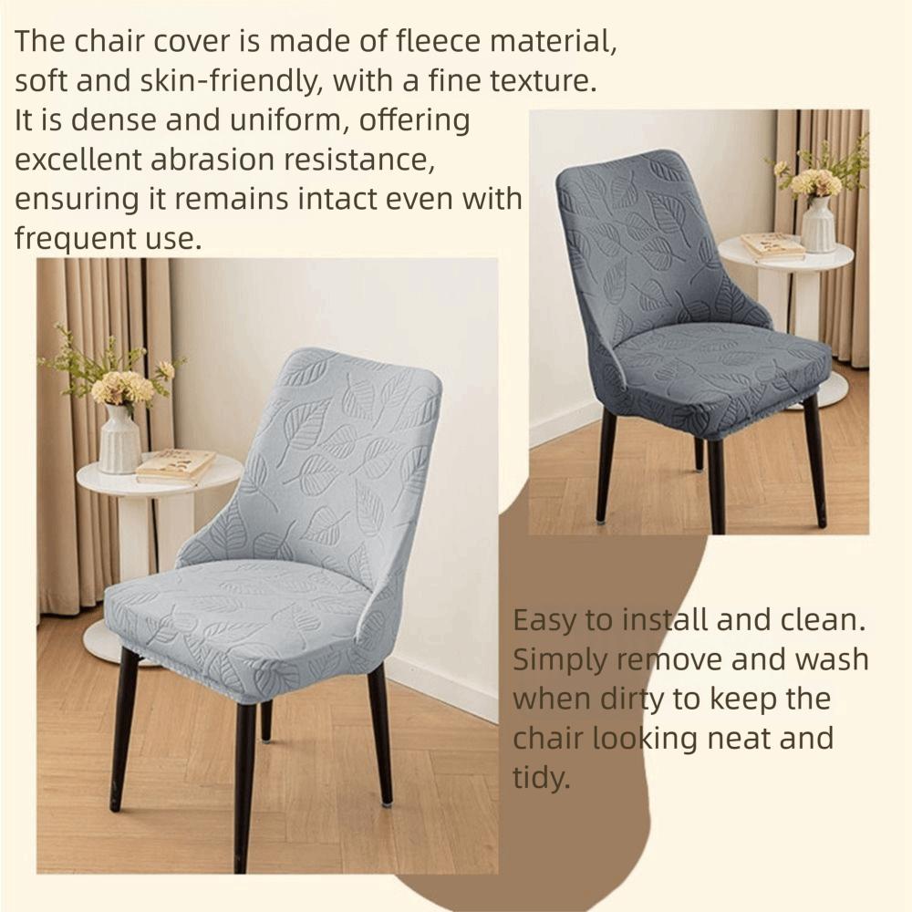 Soft Curved Chair Cover Leaf Pattern Dining Chair Cover Seat Protectors for Dining Room
