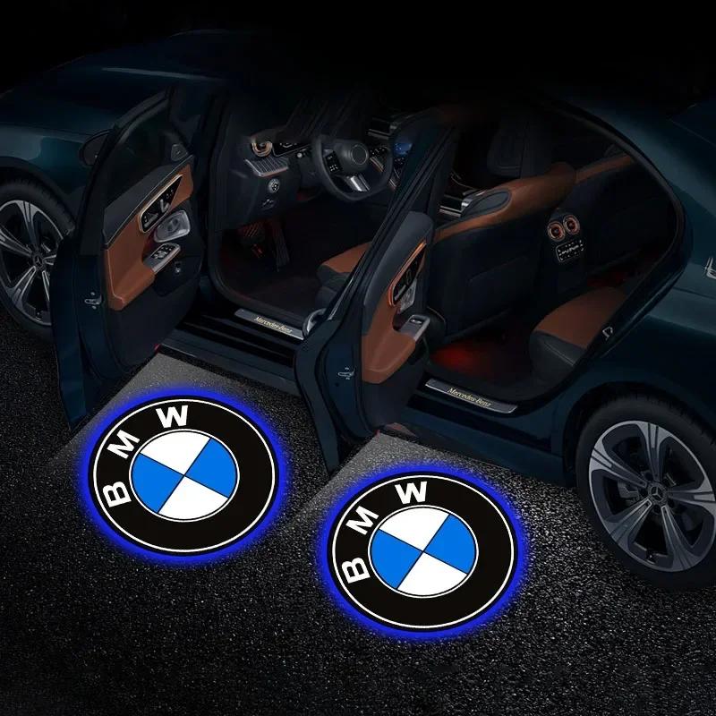 For BMW 2Pcs Led Car Door Welcome Lights BMW Logo Projector Lamp For BMW 1 2 3 4 5 7 Series X1 X3 X4 X5 X6 X7 F10 F15 F16 F20 F3