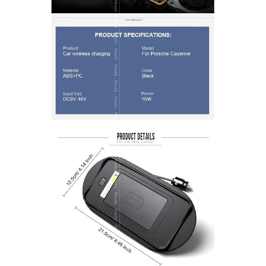 For Porsche Cayenne 2011-2017 Car Wireless Charger Fast Cell Phone Charging Plate Adapter Interior Auto Modification Accessories