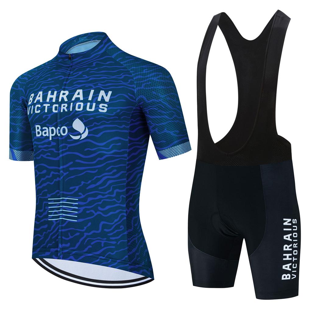 2023 Bahrain Team Cycling Clothing Man's Summer MTB Bike Suit Short Sleeve Bike Clothes Ropa Ciclismo Hombre Cycling Jersey Sets