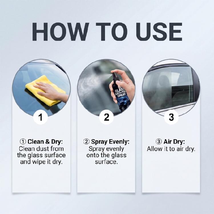 Glass Anti-Fog Sprayer, 100Ml Long-Lasting Protection, Easy Application for Car Window, Mirrors & Goggles