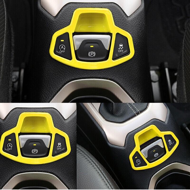 For Jeep Renegade 2015-2023 Solar Yellow Console Electronic Handbrake Cover Trim