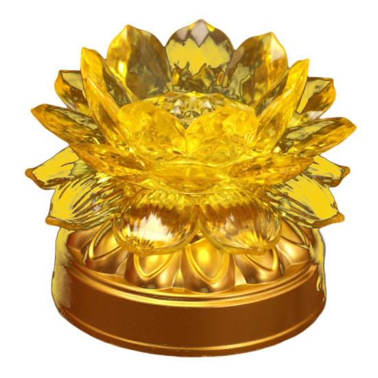 

Красочная лампа лотоса Креативная форма Яркий цвет Мерцание на батарейках Свободный реалистичный вид Компактный размер Светодиодная лампа Будды Лотос Украшение рабочего стола жёлтый