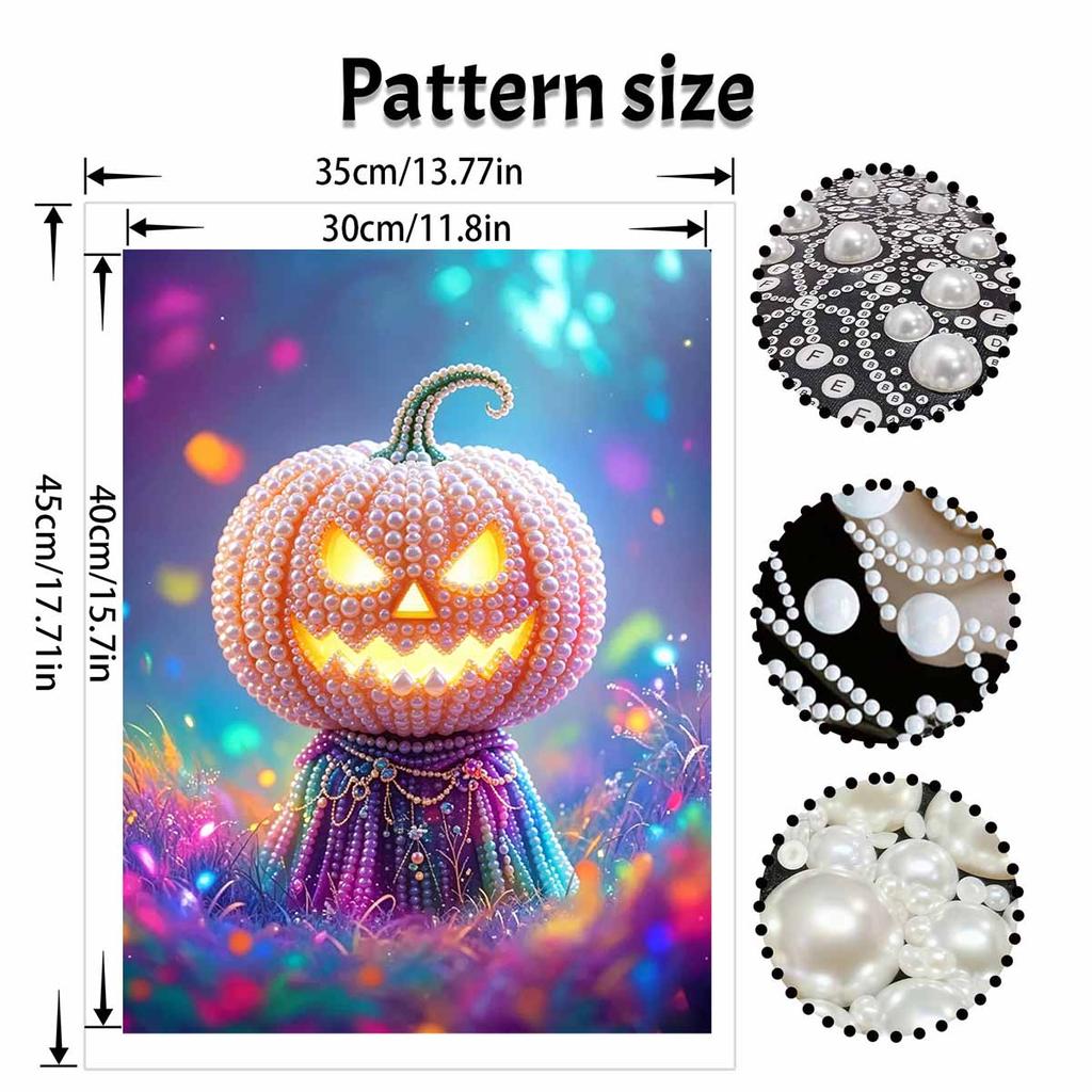 Halloween pearl painting handmade diy art pumpkin pearl home decoration painting