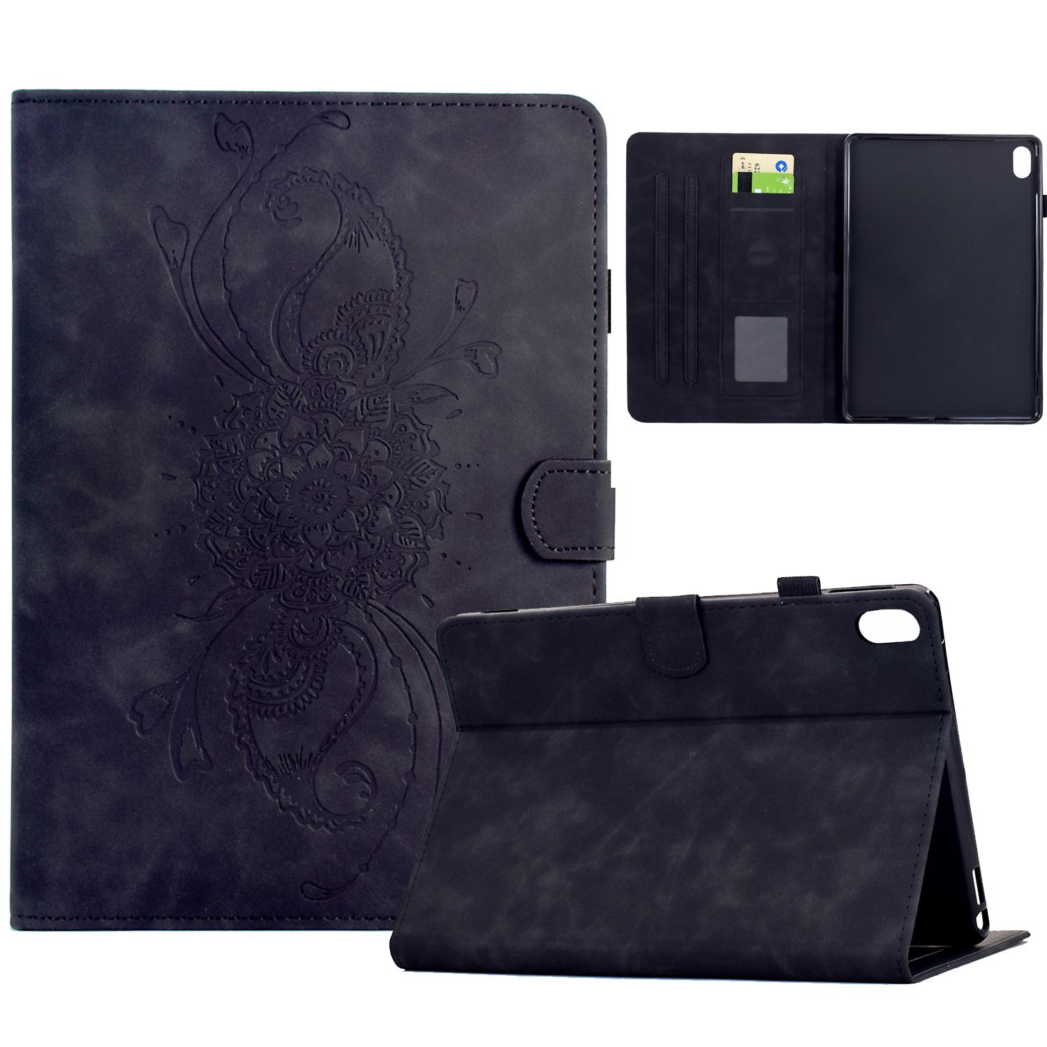 

For Xiaomi Redmi Pad 2 Case Mandala Imprinted Leather Tablet Cover with Card Slots Black