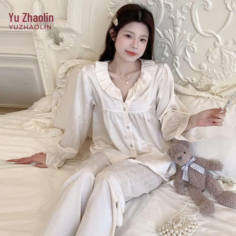 YUZHAOLIN Women s Ruffle Pajama Set L