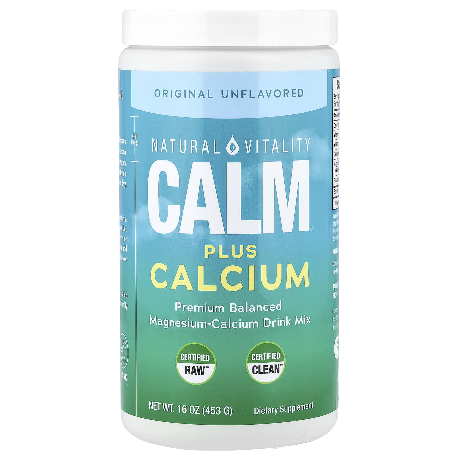 

Natural Vitality, CALM® Plus Calcium, Magnesium-Calcium Drink Mix, Original Unflavored, 453g (16oz)