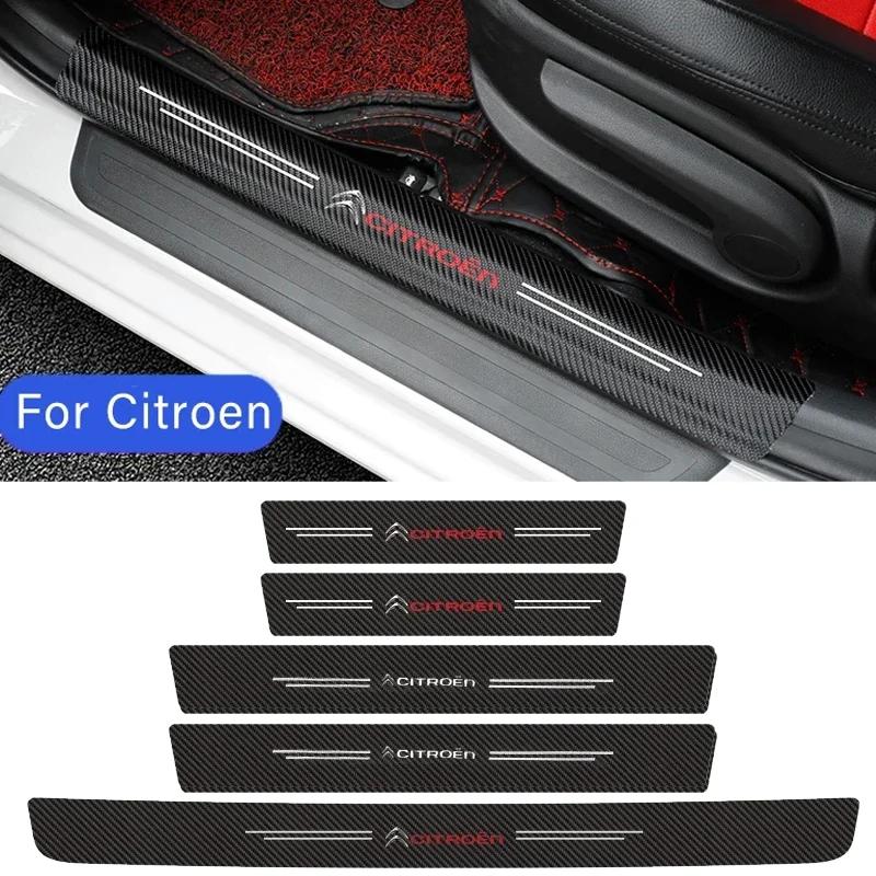 Carbon Fiber Car Door Sill Protector Sticker for Citroen C5 C3 C4 Picasso Sega C-Elysee Berlingo Xsara XR Aircross Anti-Scratch