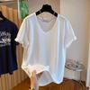 Women's Short Sleeve Tee U Neck Casual Lo Fit Summer Linen Blend Top Plus Size Women T Shirt