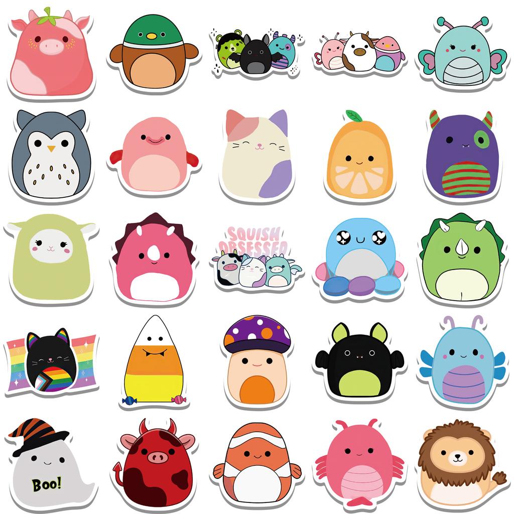 50 Plush Toy Graffiti Stickers To Decorate Guitar Suitcase DIY Waterproof Stickers Popular