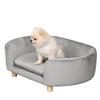 Dog Sofa Dog Bed Made of Dutch Velvet Dog Couch with Backrest, Wooden Legs, Cushion