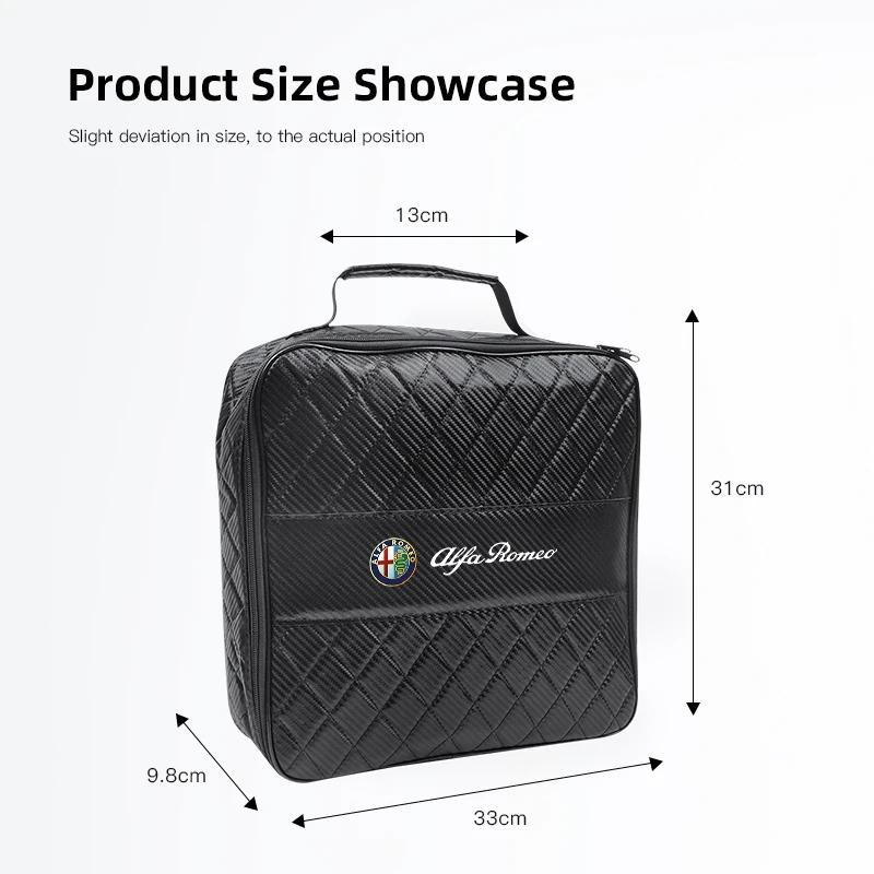 Car Stickers For Alfa Romeo Leather Car Charging Cable Storage Box New Energy Charger Portable Bag For Alfa Romeo 4C 159 166 Spi