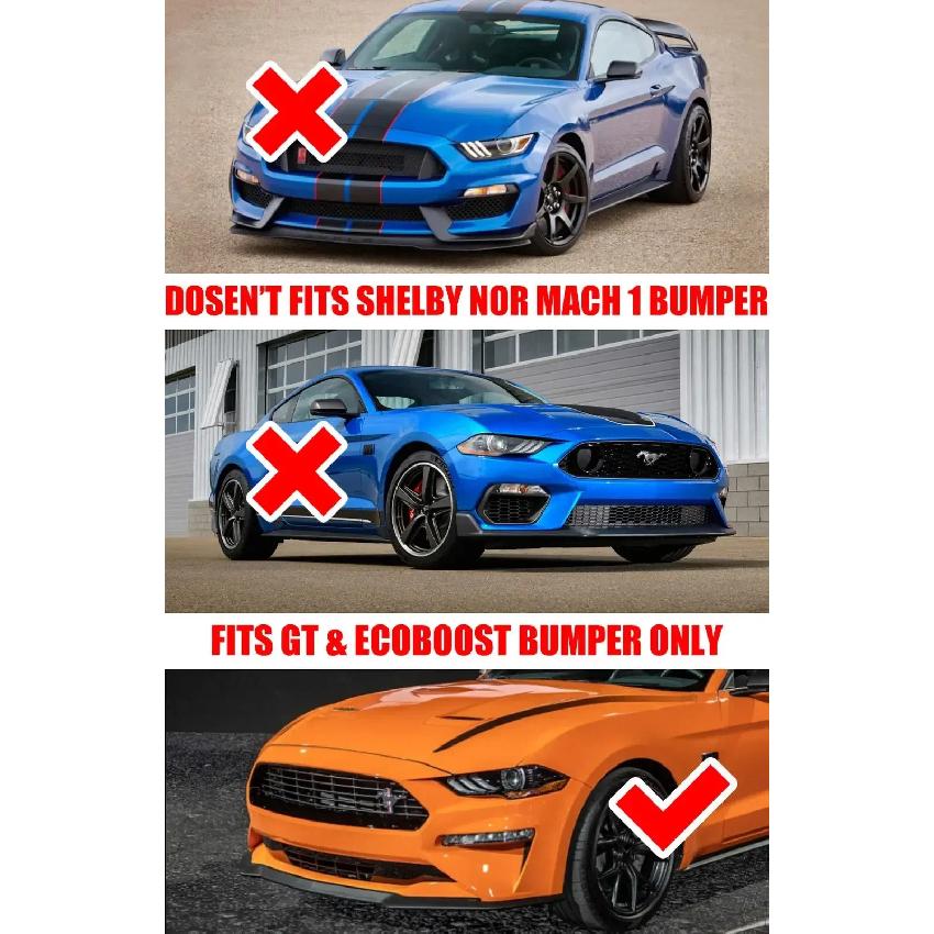For Ford Mustang GT 2018 2019 2020 Car Front Bumper Lip Spoiler Body Kit 3-Piece Black Canard Splitter Diffuser Auto Accessories