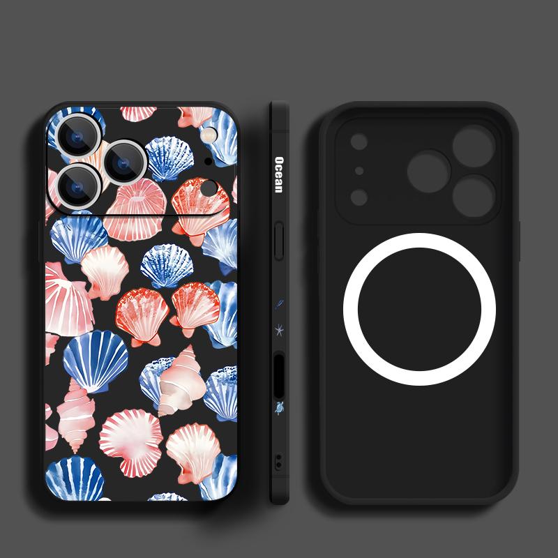 Magnetic For Magsafe Case For iPhone 17 Pro Max Lettering Turtle Print Soft Silicone Phone Back Cover For iPhone 16 15 14 13 Pro Max 16e 17e