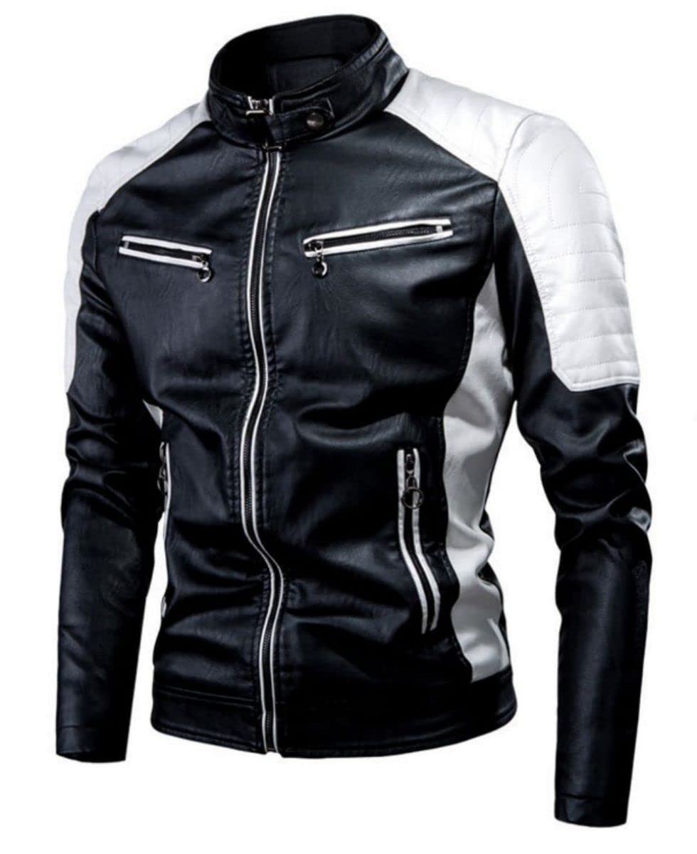 

Tiann Men s Motorcycle Jacket, Leather Jacket, Windproof and Cold-Resistant, Blouson for Motorcycles