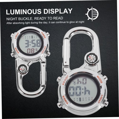 BESPORTBLE 1-Piece Outdoor Carabiner Watch for Mountaineering, Multifunctional and Practical