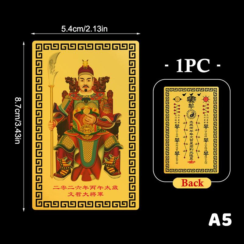 

2026 Tai Sui Amulet Card Horse Year Feng Shui Good Luck Card Bring Wealth & Prosperity & Happiness Home Or Office Decor A5