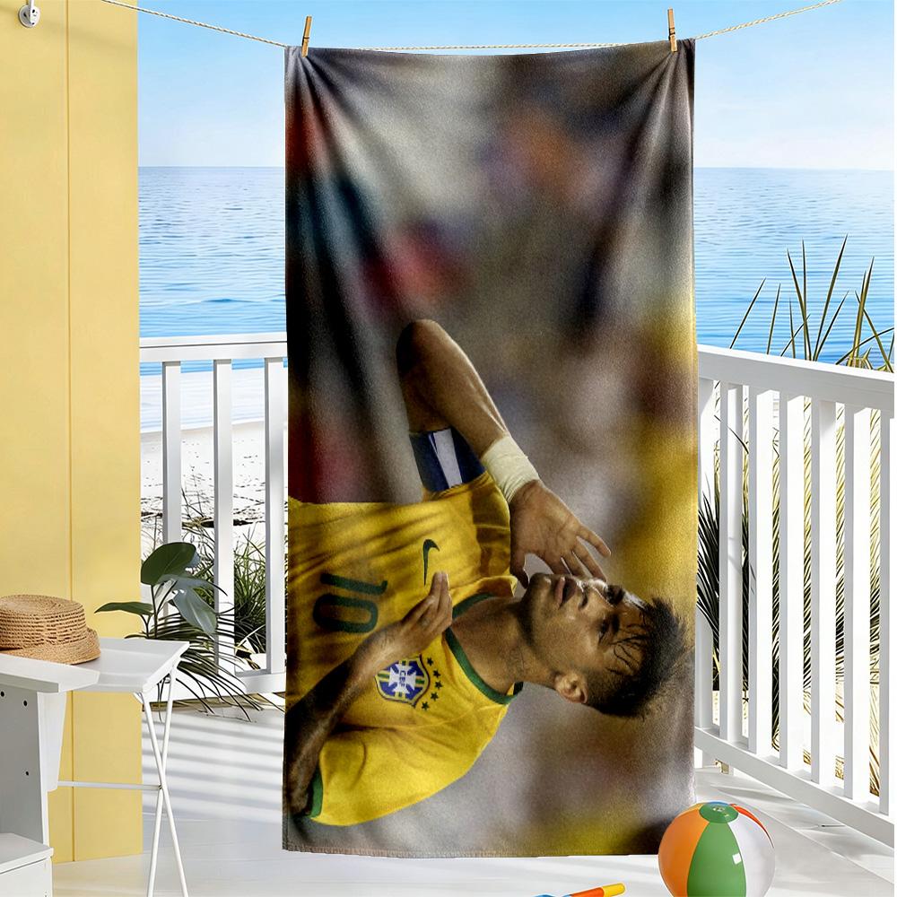 Neymar's Iconic Haircut Beach Towel Quick-Dry Soft Microfiber Comfortable Lightweight Perfect for Traveling Yoga Camping and Swimming