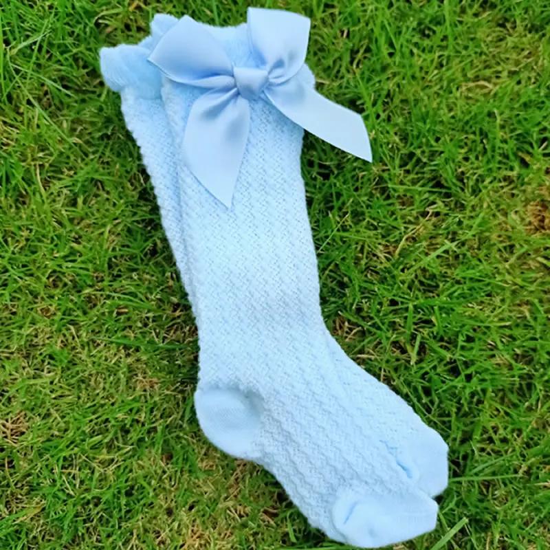 0-3T Newborn Baby Girl Bowknot Middle Tube Socks Bow Knee High Long Cotton Lace Baby Socks Comfortable Children Princess socks