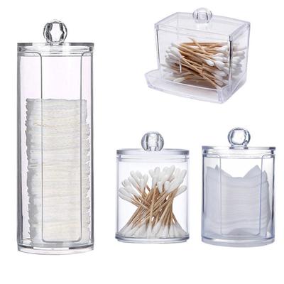 Acrylic Cotton Swabs Storage Holder Box Portable Transparent Makeup Cotton Pad Qtip Cosmetic Container Jewelry Organizer Case