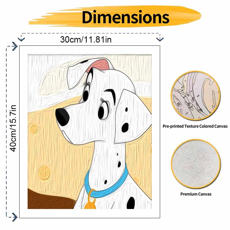 Disney Dalmation Dog Oil Paint Hand Painting Kit Decoration Classic Style Home Decor Painting Wall Art DIY Canvas Gift Set Hobby Art