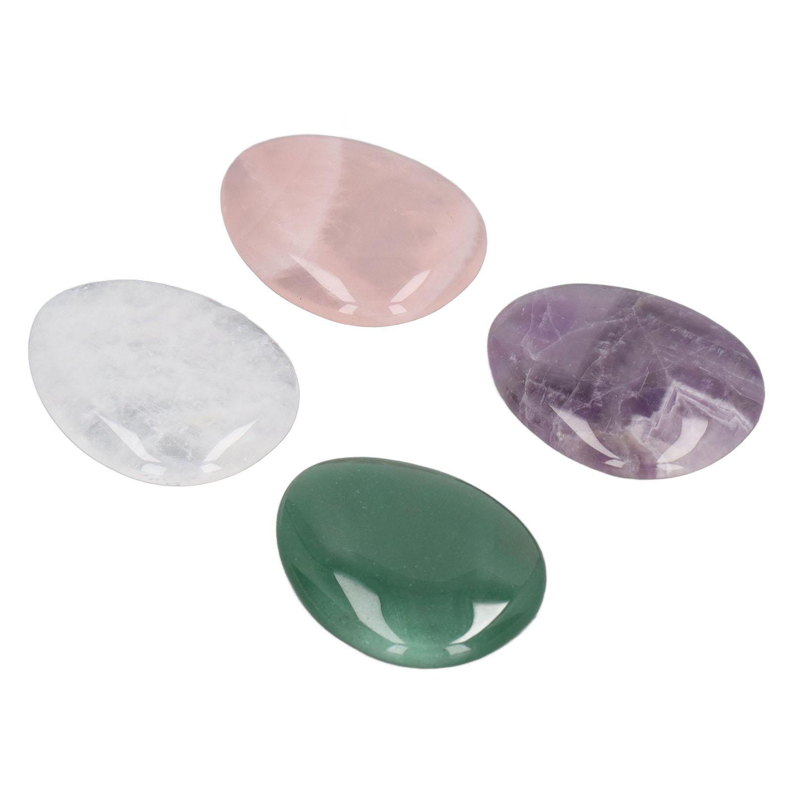 

4 шт. камней для снятия беспокойства розового, фиолетового, зеленого, белого цвета, натуральный материал, камни для снятия беспокойства и давления на большой палец