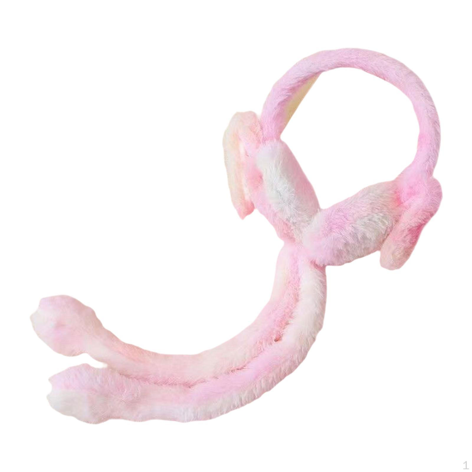 Earmuffs with Moving Ears, Windproof And Warm. Light Pink