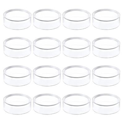 16Pcs Clear Small Round Baseball Rings Stands Plastic Round Display Stand Sphere Storage Holder for Golfball, Baseball