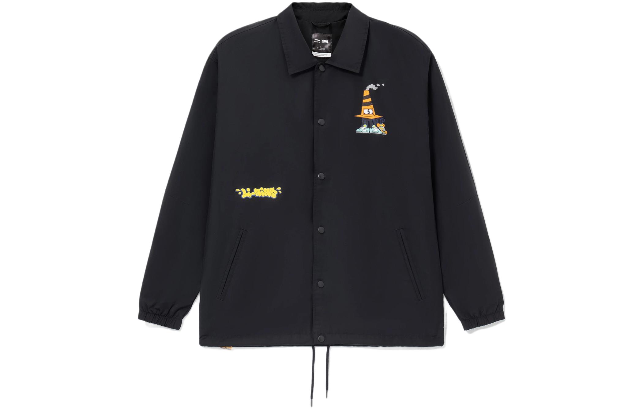 Li Ning Skateboard Jackets Men s Black Lapel Moderate Other AFDS097-2 M
