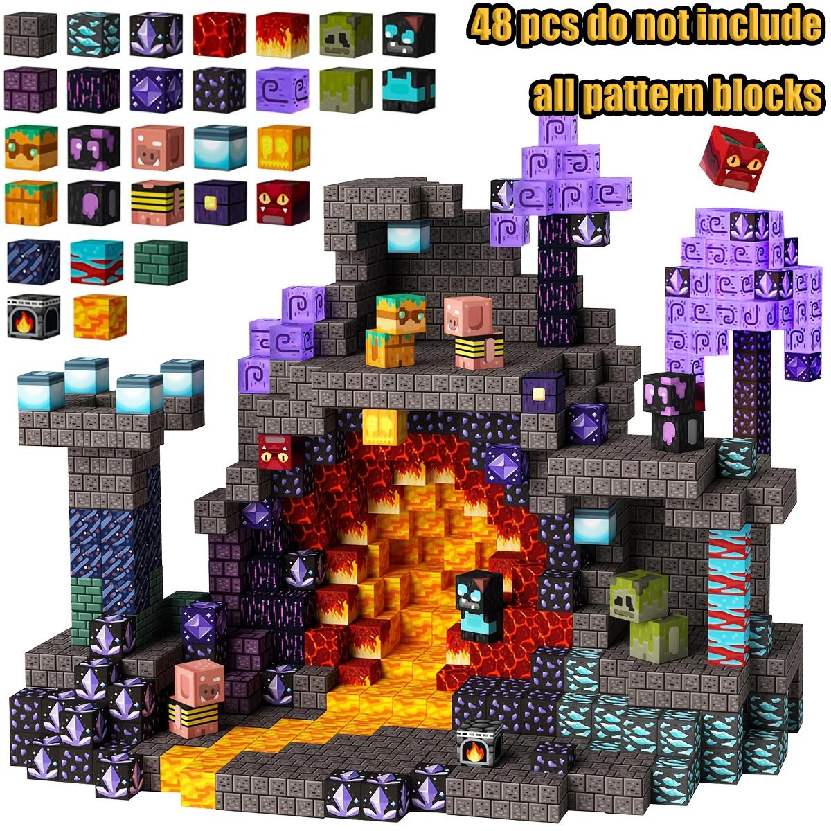 Magnetic Building Blocks Mine World Magnetic Princess Ice Castle Construction Brick Cube Stem Boy Girl Children Toy Set Gift 48pcs