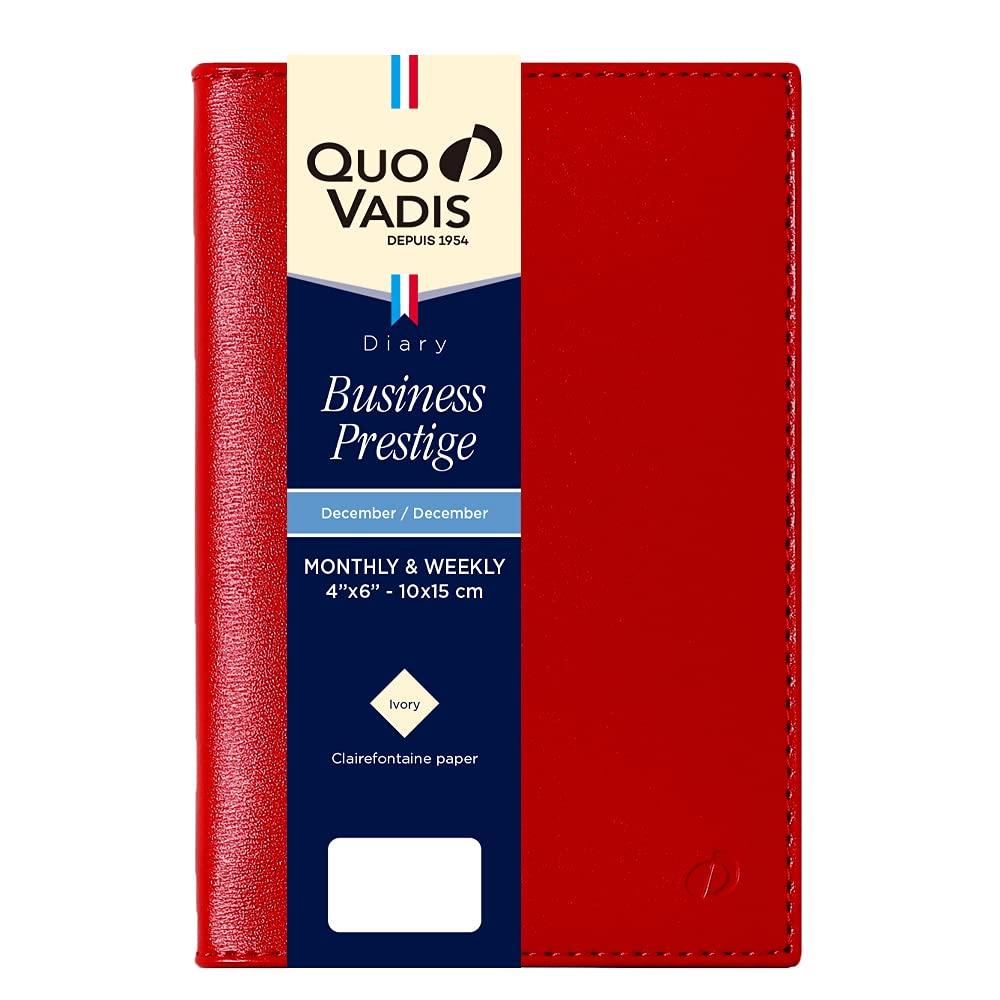 

Ежедневник Quo Vadis 2026 Edition Business Prestige/Soho (Недельный вертикальный, начиная с декабря 2025 года, вариант А6, 10х15см), красный (qv28505rd)