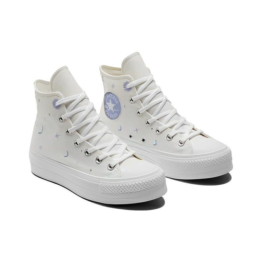 Converse Chuck Taylor All Star Lift Trendy Comfortable Versatile High-Top Canvas Shoes Women Sneaker Light-Purple A02895C