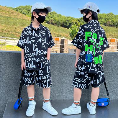 Sommer-Kurzarmshirt für Jungen, Sportanzug, zweiteilig