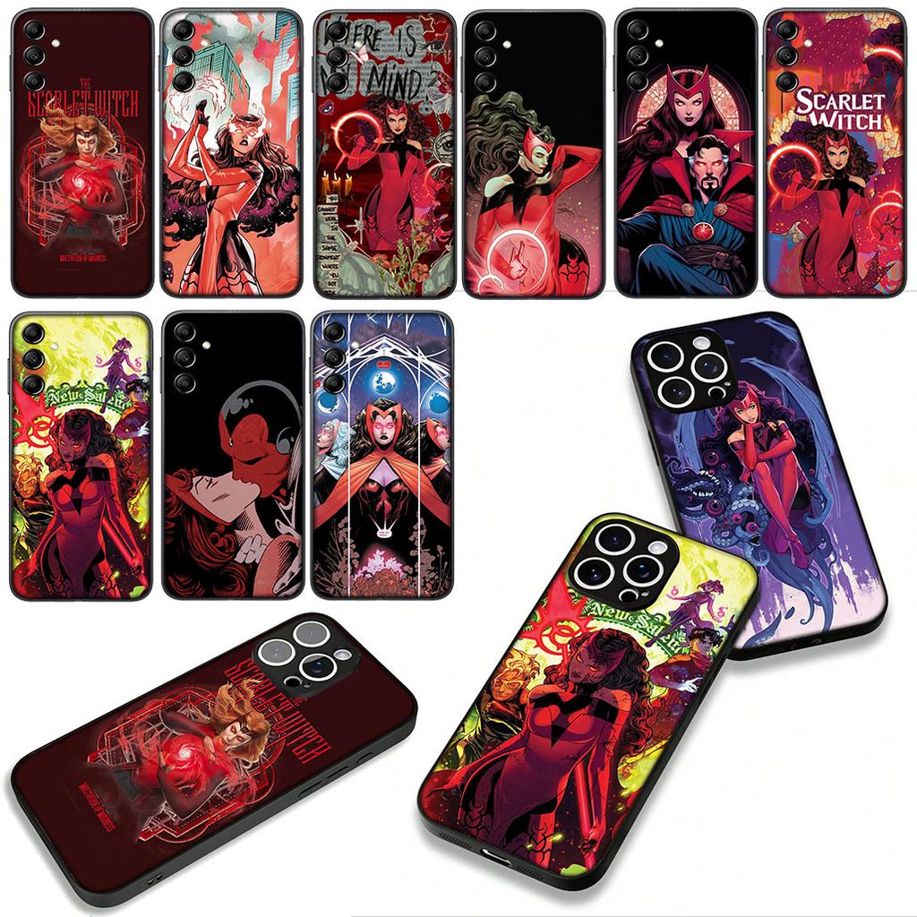for Apple iPhone 17 16 11 Pro XS Max XR 6 7 8 Plus + 16E SE 2020 Air 5 SE2 Phone Cover Case M-Marvels Scarlet Witch Casing