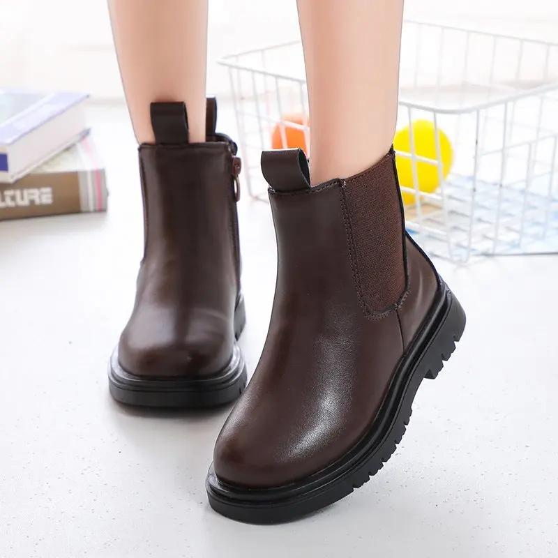 Kids Boots Girls Chelsea Boots Classic Children Ankle Boots Street Popular Ins Hot Autumn Winter Rubber Sole