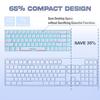 Abucow Mechanical Gaming Black Wired Compact Keyboard with Blue LED Replaceable White Compatible with 60% Keyboard, Switches, Backlight, Keycaps,
